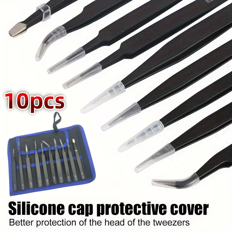 Electronics Repair Services - 10Pcs ESD Anti‑Static Tweezers Set Stainless