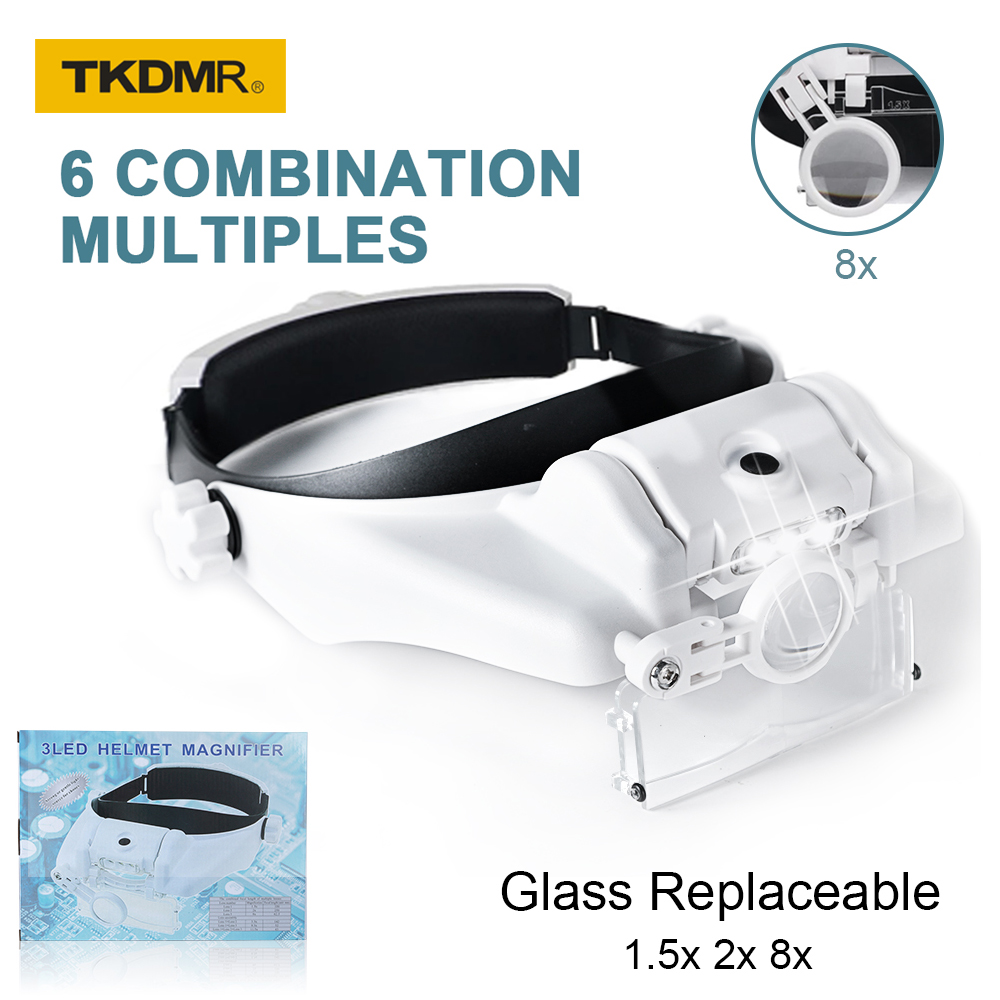 TKDMR 3LED Headband Magnifier  - Electronics Repair Glasses 评论和价格