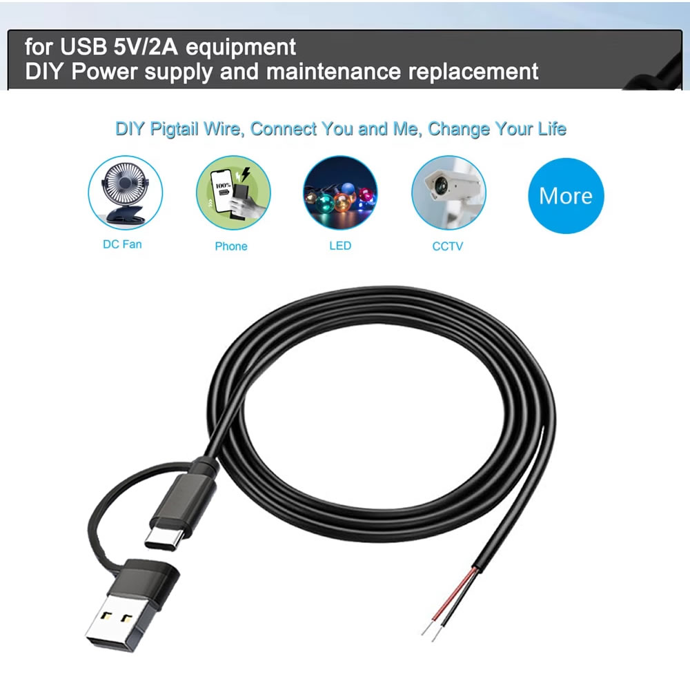 DC 2 Pin Power Cable USB and T - Electronics Repair Glasses 评论和价格