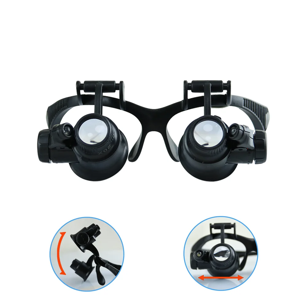 Headband Magnifier with 2 LED  - Electronics Repair Glasses 评论和价格