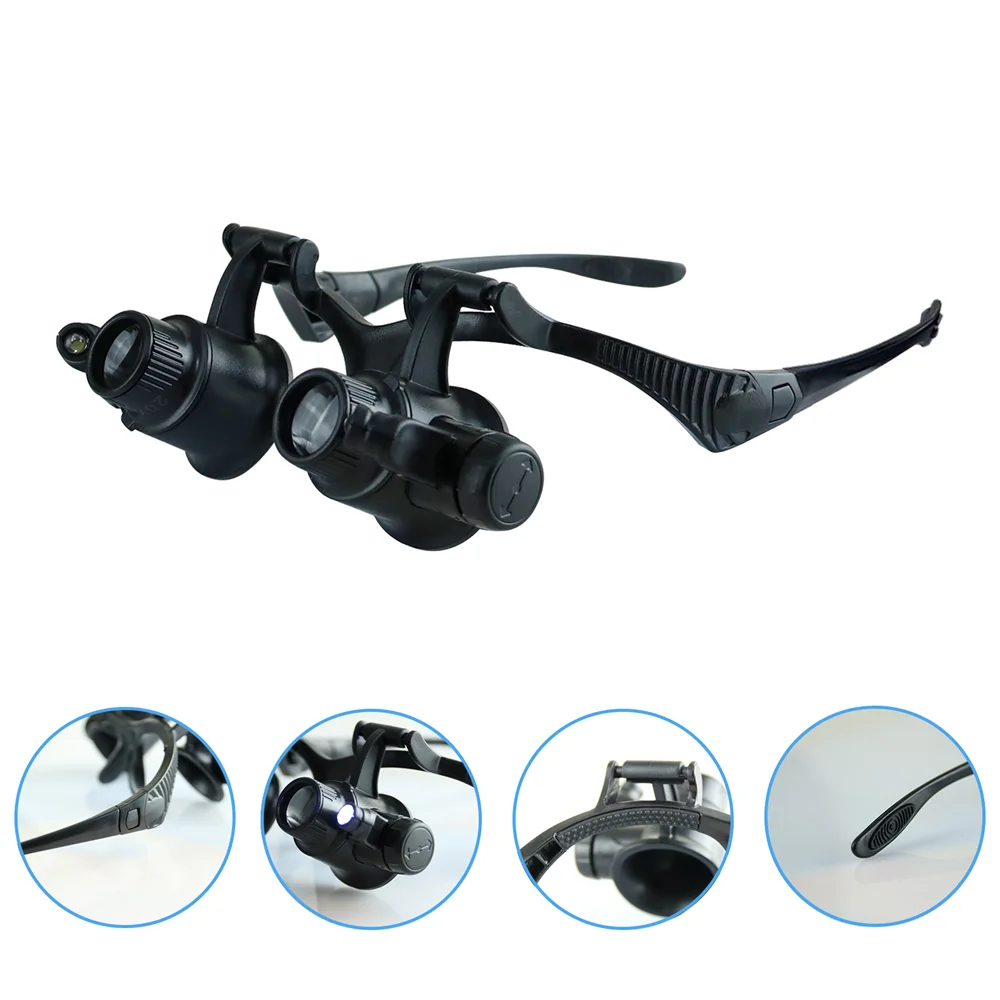 Headband Magnifier with 2 LED  - Electronics Repair Glasses 评论和价格